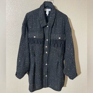 Apiece Apart Chic Black Tweed Women's Blazer Dress